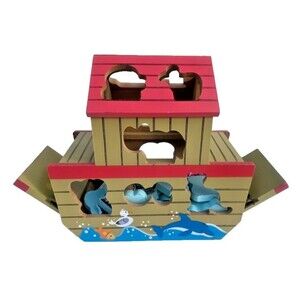 Melissa & Doug Noah's Ark Shape Sorter Play Set with Wooden Figures & Animals